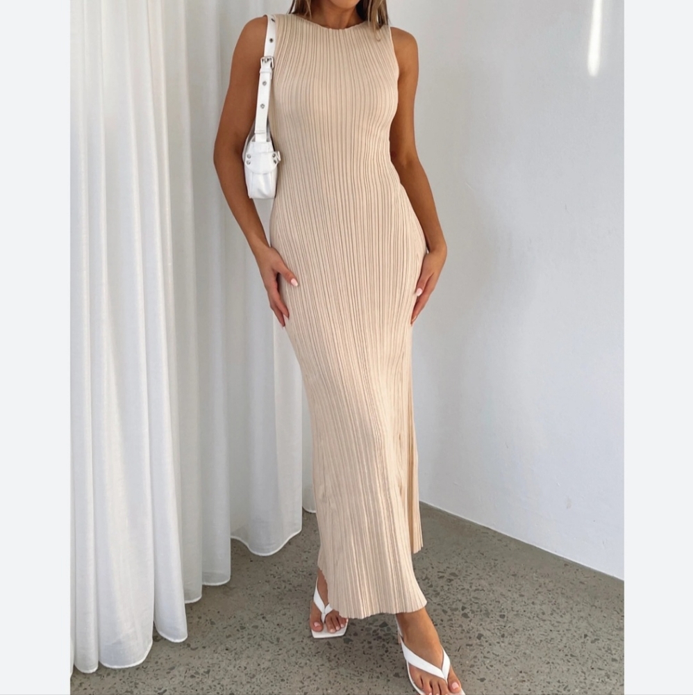 RIBBED MAXI DRESS NWT XXS PEACH MELON COLOR